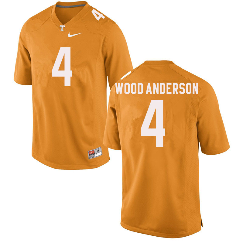 Men #4 Dominick Wood-Anderson Tennessee Volunteers College Football Jerseys Sale-Orange